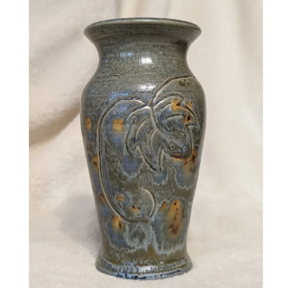 John W. Daulton Handcrafted Pottery Vase Made in W. Virginia U.S.A RARE Vintage